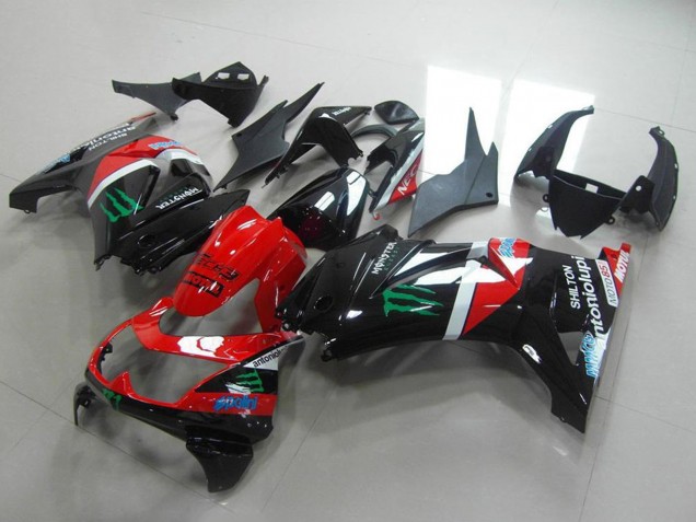 2008-2012 Kawasaki ZX250R Motorcycle Fairings - Glossy Black Red White Green Monster Motul UK