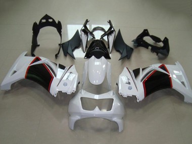 Best 2008-2012 Kawasaki ZX250R Motorcycle Fairings - White Red Glossy Black UK