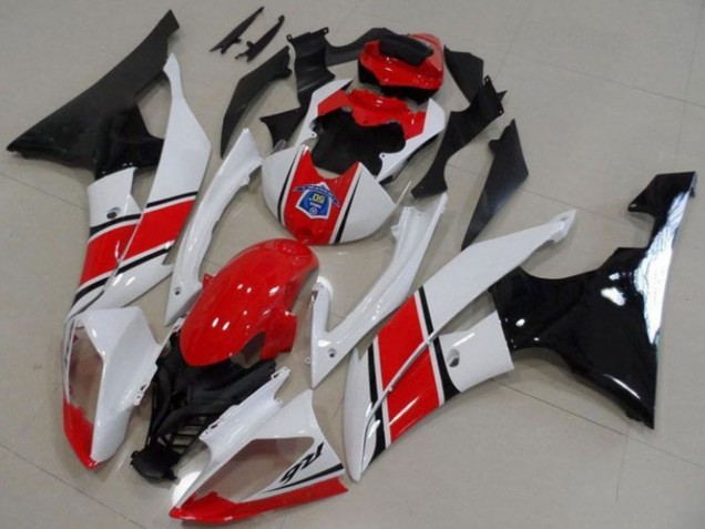 2008-2016 Yamaha YZF R6 Motorcycle Plastics - White Red Glossy Black UK