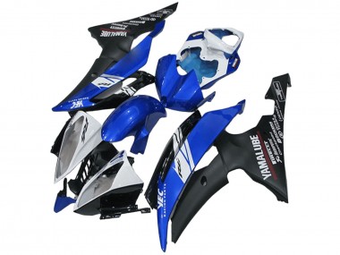 Best 2008-2016 Yamaha YZF R6 Motorcycle Fairings - White Blue Matte Black Yamalube UK
