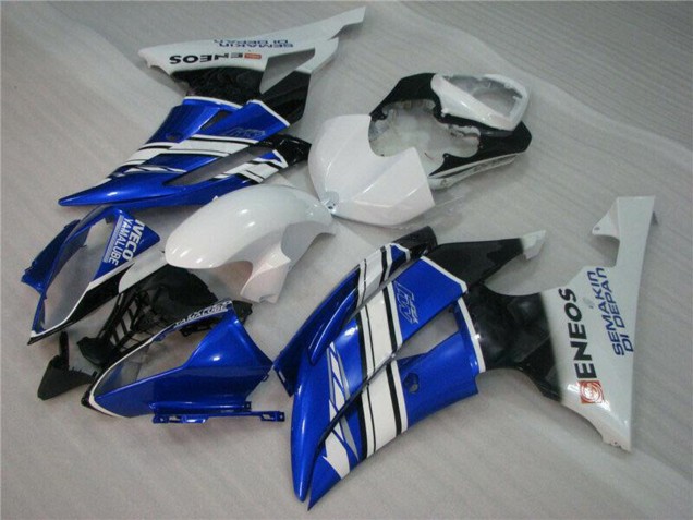 2008-2016 Yamaha YZF R6 Motorcycle Fairings - White Blue Black ENEOS Semakin Didepan UK