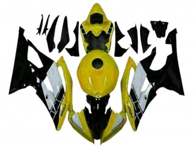 Best 2008-2016 Yamaha YZF R6 Motorcycle Fairings - Yellow White Glossy Black UK
