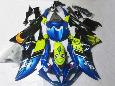 Best 2008-2016 Yamaha YZF R6 Motorcycle Fairings - Blue Yellow Black Shark UK