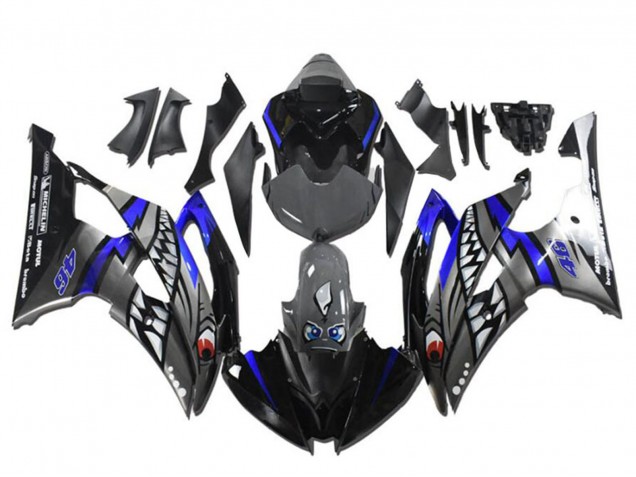 2008-2016 Yamaha YZF R6 Motorcycle Fairings - Blue Silver Grey Shark UK