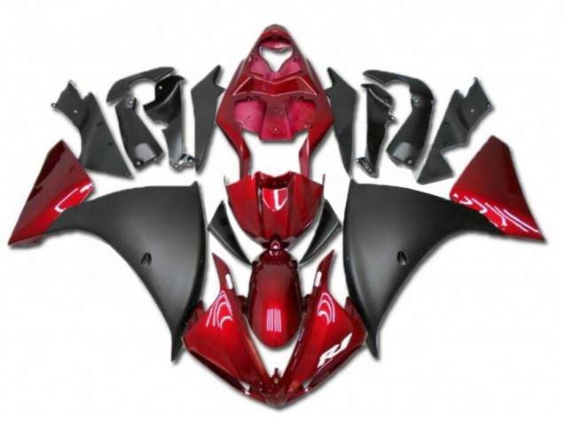 2009-2011 Yamaha YZF R1 Motorcycle Fairings - Red Matte Black UK