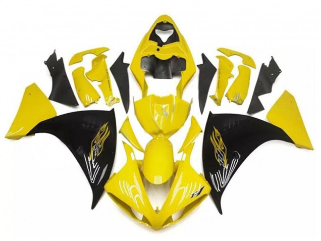 2009-2011 Yamaha YZF R1 Motorcycle Fairings - Yellow Black UK