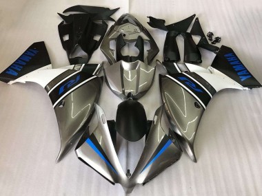 Best 2009-2011 Yamaha YZF R1 Motorcycle Fairings - Silver White Blue UK
