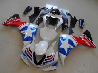 Best 2009-2011 Yamaha YZF R1 Motorcycle Fairings - White Blue Red Black Ducati Star Style UK
