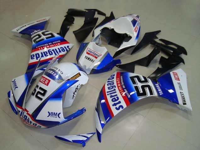 2009-2011 Yamaha YZF R1 Motorcycle Fairings - White Blue Red Black Sterilgarda UK