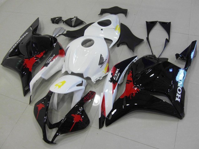 2009-2012 Honda CBR600RR Motorcycle Fairings Kit - White Red Glossy Black UK