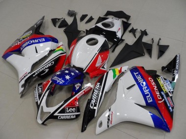Best 2009-2012 Honda CBR600RR Motorcycle Fairings - White Red Blue Glossy Black EuroBet Lee Star UK
