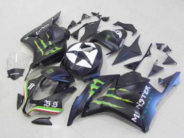 Best 2009-2012 Honda CBR600RR Motorcycle Fairings - Matte Black Blue Green Monster UK