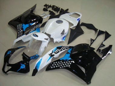 Best 2009-2012 Honda CBR600RR Motorcycle Fairings Kits - White Blue Glossy Black UK