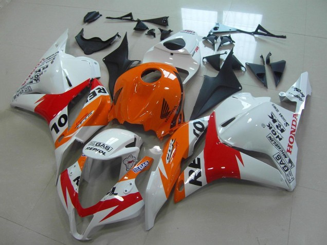 2009-2012 Honda CBR600RR Motorcycle Fairings Kit - Orange White Red Glossy Black Repsol UK