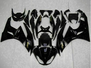 Best 2009-2012 Kawasaki ZX6R Motorcycle Fairings - Glossy Black Gold Ninja UK