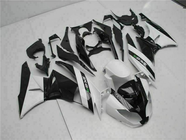 2009-2012 Kawasaki ZX6R Motorcycle Fairings - Glossy Black White UK