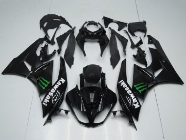 Best 2009-2012 Kawasaki ZX6R Motorcycle Fairings - Glossy Black Green Monster UK