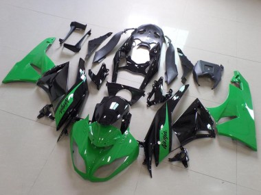 Best 2009-2012 Kawasaki ZX6R Motorcycle Fairing - Green Glossy Black UK