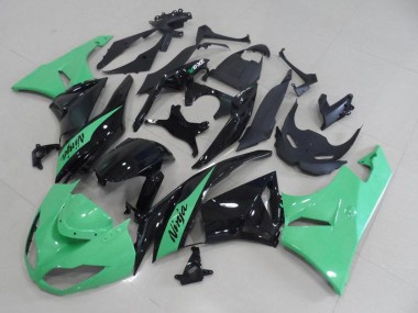 Best 2009-2012 Kawasaki ZX6R Motorcycle Fairings - Light Green Glossy Black UK