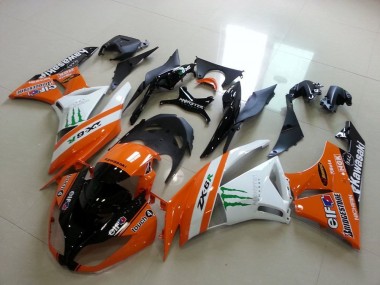 Best 2009-2012 Kawasaki ZX6R Motorcycle Fairings - Orange White Glossy Black Green Elf Bridgestone Monster UK