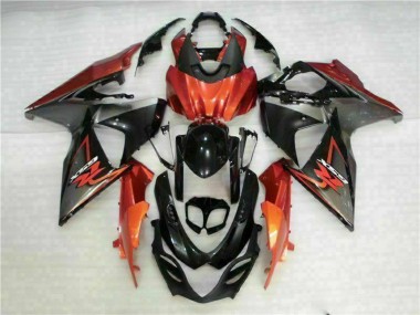 Best 2009-2016 Suzuki GSXR 1000 Motorcycle Fairings - Orange Glossy Black UK