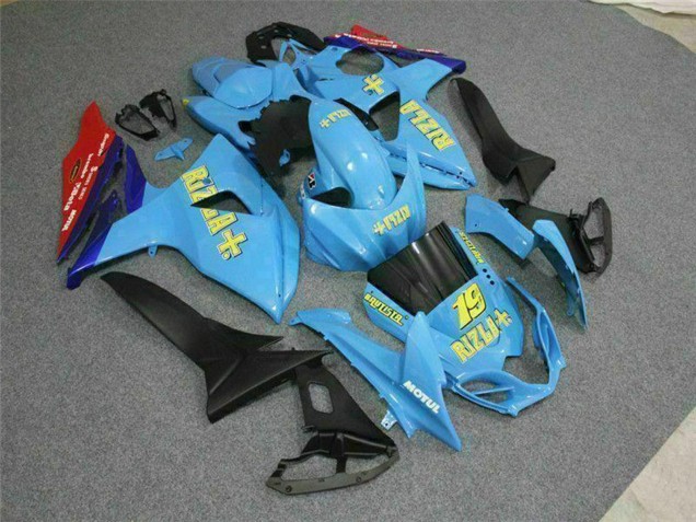 2009-2016 Suzuki GSXR 1000 Motorcycle Fairings - Blue Yellow Rizla 19 Red UK