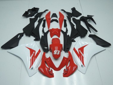 Best 2011-2016 Honda CBR125R Motorcycle Fairings - White Red Matte Black 93 UK