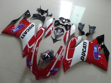 Best 2011-2014 Ducati 1199 Motorcycle Fairings - White Red Tim UK