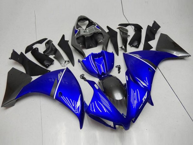2012-2014 Yamaha YZF R1 Motorcycle Fairings - Blue White Glossy Black UK