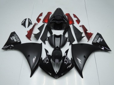 Best 2012-2014 Yamaha YZF R1 Motorcycle Fairings - Glossy Black Matte Black Red UK
