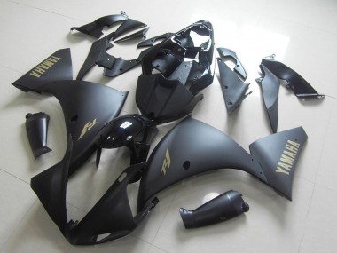 Best 2012-2014 Yamaha YZF R1 Motorcycle Fairing - Glossy Black Matte Black Gold Decals UK