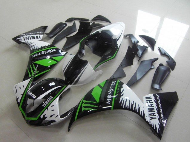 2012-2014 Yamaha YZF R1 Motorcycle Fairings - White Black Green Monster UK