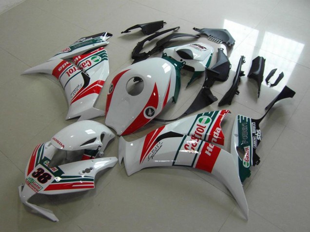 2012-2016 Honda CBR1000RR Motorcycle Fairings - White Red Green Castrol 38 UK