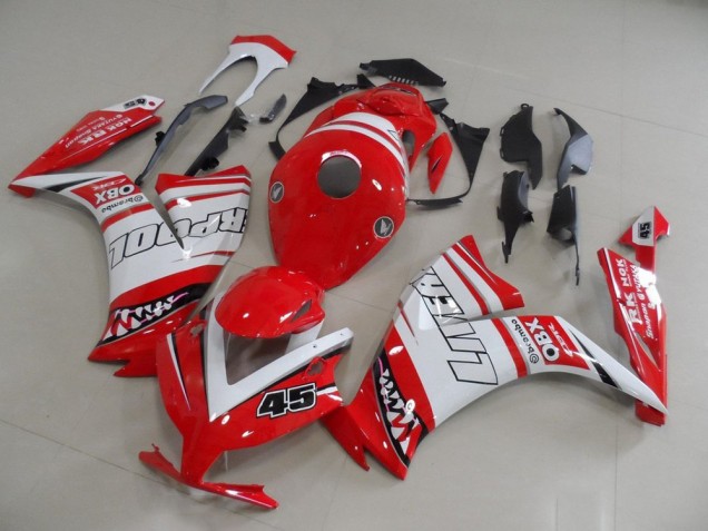 2012-2016 Honda CBR1000RR Motorcycle Fairings - White Red Liverpool 45 UK