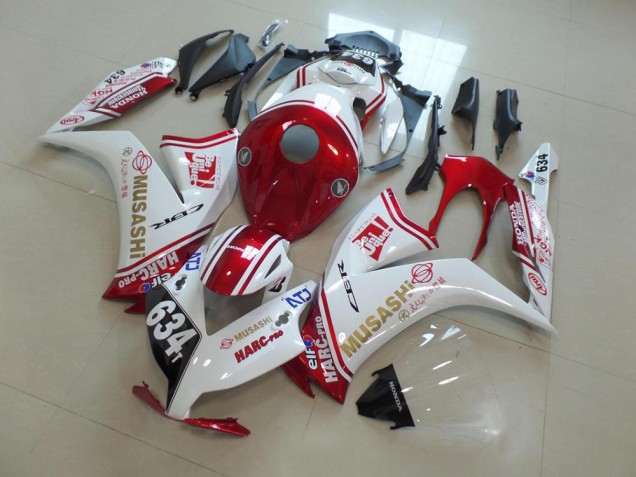 2012-2016 Honda CBR1000RR Motorcycle Fairings - White Red Musashi 634 UK