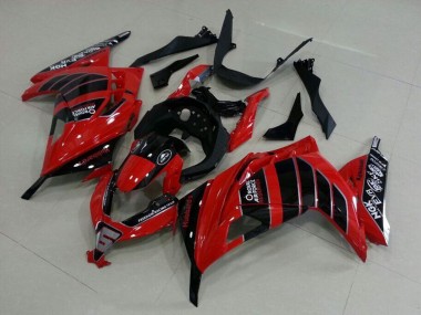 Best 2013-2018 Kawasaki ZX300R Motorcycle Fairings - Red Black Air Force UK