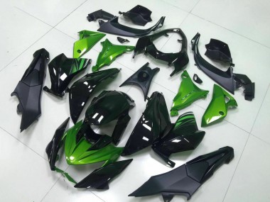 Best 2013-2018 Kawasaki Z800 Motorcycle Fairing - Green Glossy Black UK
