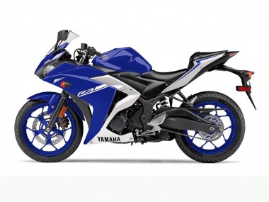 Best 2015-2018 Yamaha YZF R3 Motorcycle Fairings - Blue White UK