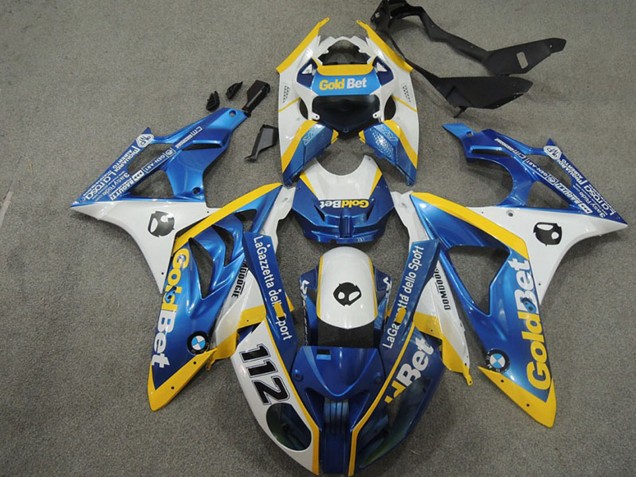 2009-2014 BMW S1000RR Motorcycle Fairings - White Yellow Blue GoldBet 112 UK