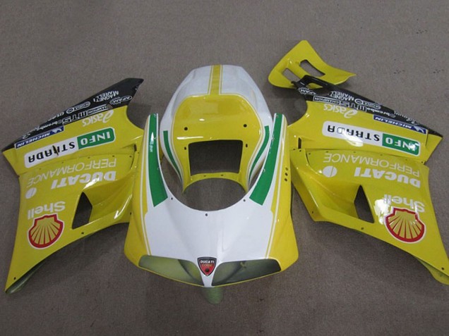 1993-2005 Ducati 748 Motorcycle Fairings - Yellow White Green Shell Info Strrda UK