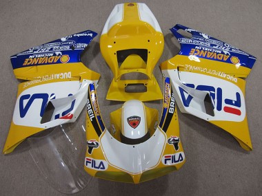 Best 1993-2005 Ducati 748 Motorcycle Fairings - Yellow White Blue Fila UK