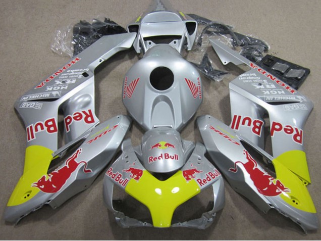 2004-2005 Honda CBR1000RR Motorcycle Fairings - Silver Yellow Red Bull UK