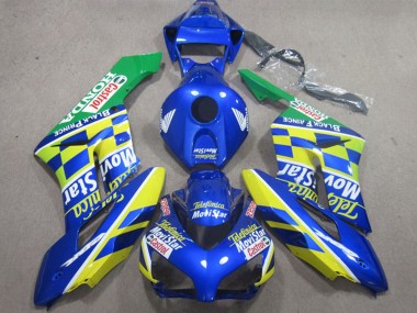 Best 2004-2005 Honda CBR1000RR Motorcycle Fairings - Blue Yellow Green Telefonica MoviStar Castrol UK