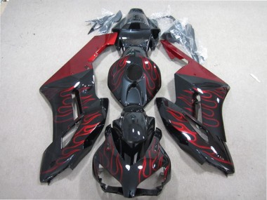 Best 2004-2005 Honda CBR1000RR Motorcycle Fairing - Glossy Black Red Flame UK