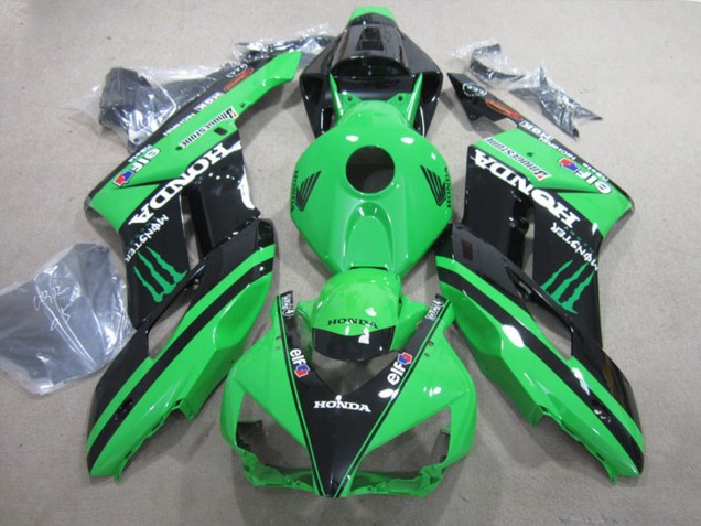 2004-2005 Honda CBR1000RR Motorcycle Fairings - Green Glossy Black Monster UK