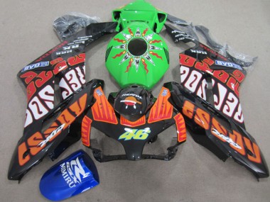 Best 2004-2005 Honda CBR1000RR Motorcycle Fairings - Orange Green Rossi Glossy Black Repsol Rossi 46 UK