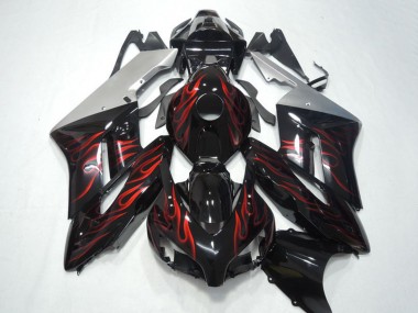 Best 2004-2005 Honda CBR1000RR Motorcycle Fairings - Silver Glossy Black Red Flame UK