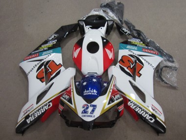 Best 2004-2005 Honda CBR1000RR Motorcycle Fairings - White Red Blue Glossy Black 27 Contrainer IT Carrera UK