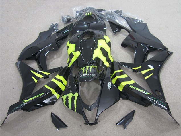 2004-2005 Honda CBR1000RR Motorcycle Fairings - Glossy Black Yellow Monster UK