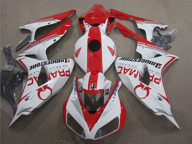 2006-2007 Honda CBR1000RR Motorcycle Fairings - White Red Pramac Bridgestone UK